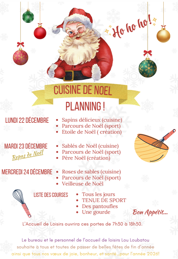 Programme Vacances fin D’année 2025